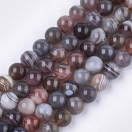 Natural Botswana Agate Beads Strands G-S333-8mm-026-1
