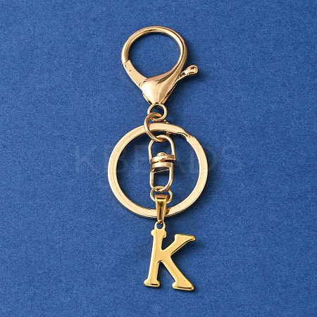 304 Stainless Steel Initial Letter Charm Keychains KEYC-YW00005-11-1