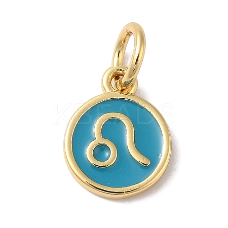 Real 18K Gold Plated Brass Enamel Charms KK-L216-001G-H05-1
