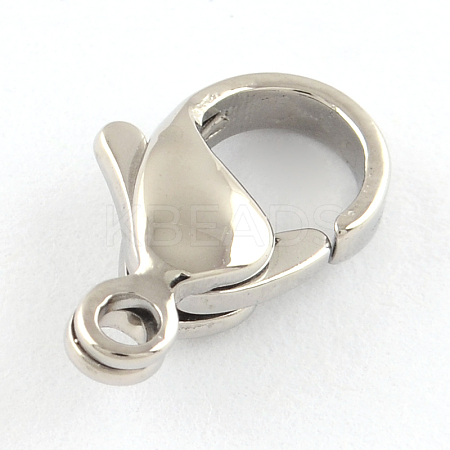 Tarnish Resistant Polished 316 Surgical Stainless Steel Lobster Claw Clasps X-STAS-R072-14A-1