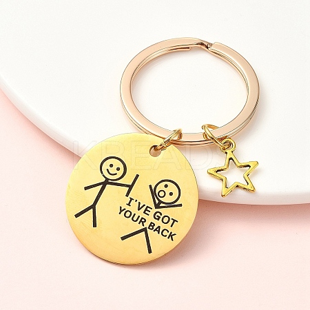 Alloy & 304 Stainless Steel Keychain KEYC-YW00094-05-1