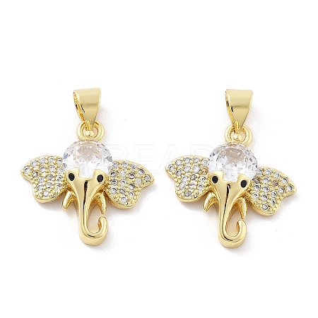Brass Micro Pave Cubic Zirconia Pendants KK-Z098-04G-1