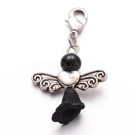 Glass Pearl Pendant HJEW-JM00210-02-1
