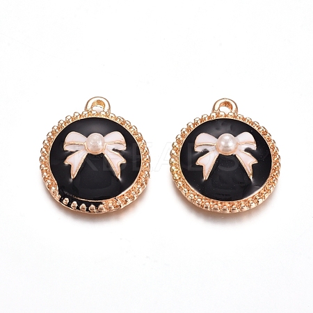Light Gold Plated Alloy Enamel Pendants PALLOY-TAC0011-08-1