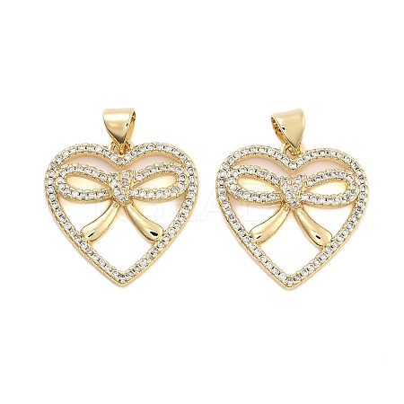 Brass Pave Clear Cubic Zirconia Pendants KK-U009-05D-G-1
