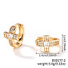 Elegant Cross Brass Pave Clear Cubic Zirconia Hoop Earrings HU5672-2-3