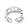 Non-Tarnish Spade & Club & Heart & Diamond 304 Stainless Steel Open Cuff Ring for Women RJEW-K245-47P-2