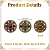 16Pcs 2 Styles 1-Hole Alloy Shank Buttons BUTT-GA0001-46-2