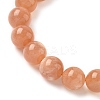 Natural Sunstone Beaded Stretch Bracelets for Men Women BJEW-I322-01A-4