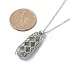 Natural Mixed Gemstone Bullet Pendant Necklaces NJEW-JN04529-01-2