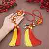 SUPERFINDINGS 2Pcs 2 Style Polyester Tassel & Chinese Knot Pendant AJEW-FH0002-28-3