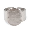 Tarnish Resistant 304 Stainless Steel Open Cuff Ring Findings STAS-R123-14P-2