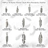 100Pcs 10 Styles Tibetan Style Alloy Pendants TIBEP-CJ0001-64-2