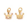 Brass Micro Pave Cubic Zirconia Charms ZIRC-F106-04G-2