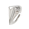 Brass Micro Pave Cubic Zirconia Adjustable Cuff Rings RJEW-C140-01P-4