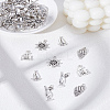 50Pcs 5 Styles Summer Beach Theme Tibetan Style Alloy Pendants FIND-LP0006-52-1