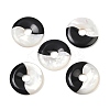 Natural Black Onyx(Dyed & Heated) with Natural White Shell Pendants SSHEL-B006-10-1
