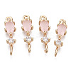 Brass Micro Pave Cubic Zirconia Links Connectors X-KK-R111-007-A07-1