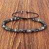 Natural Larvikite Heishi Beads Adjustable Braided Bracelets for Men Women BX7041-13-1