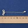 Brass Pave Clear Cubic Zirconia European Safety Chains with Charms KK-L236-16E-S-3