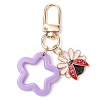 6Pcs 6 Colors Flower Opaque Acrylic Pendant Decorations HJEW-JM02330-4