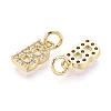 Brass Micro Pave Clear Cubic Zirconia Charms KK-N241-001B-2