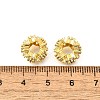 Flower Brass Micro Pave Cubic Zirconia European Beads KK-V008-19G-01-2
