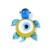 Handmade Lampwork Turtle with Evil Eye Figurine Display Decorations LAMP-N034-25A-1