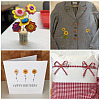 120Pcs 6 Colors 2-Hole Wood Flower Buttons BUTT-TA0001-40A-9
