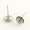 304 Stainless Steel Post Stud Earring Findings STAS-R063-42-1