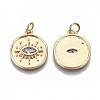 Brass Micro Pave Clear Cubic Zirconia Pendants KK-S356-156G-NF-2