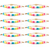 12Pcs Polymer Clay Beads Braided Bead Bracelets for Women NL7584-3-2