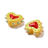 Baking Paint Glass Bumpy Beads Heart LAMP-V001-07H-3