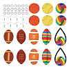 DIY Sports Balls Wood & Brass Dangle Earring Jewelry Making Kits DIY-TA0010-47-2