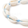 Natural Shell & Synthetic Turquoise Braided Bead Bracelet for Women BJEW-JB09245-01-2