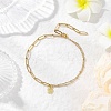 Alloy Butterlfy Charm 304 Stainless Steel Paperclip Chain Satellite Chain Anklets for Women AJEW-AN00755-2