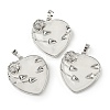 Natural Quartz Crystal Heart Pendants G-S391-01P-K-1
