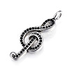 316 Surgical Stainless Steel Rhinestone Pendants STAS-P112-04AS-1