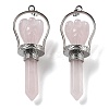 Natural Rose Quartz Pointed Big Pendants KK-H491-01P-08-1
