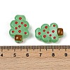 Christmas Theme Transparent Glass Enamel Beads LAMP-B028-02-4