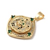 Brass Micro Pave Cubic Zirconia Pendants KK-R162-086B-G-2