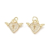 Brass Micro Pave Clear Cubic Zirconia Charms X-ZIRC-L076-051G-1