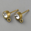 304 Stainless Steel with Crystal Rhinestone Stud Earring Findings STAS-WH0044-50G-1