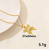 304 Stainless Steel Butterfly Pendant Necklaces CV0613-6-1