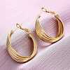 Brass Twist Hoop Earrings EJEW-R025-30G-1