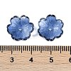 Transparent Spray Paint Glass Bead Caps GLAA-H035-04D-3