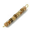 Natural Picture Jasper & Electroplated Synthetic Non-magnetic Hematite Heishi Connector Charms PALLOY-JF03291-08-3