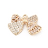 Brass Micro Pave Cubic Zirconia Pendants KK-U051-04G-02-1