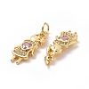 Brass Cubic Zirconia Pendants ZIRC-I062-01G-3