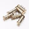 3-Strands 6-Holes Tube Brass Magnetic Slide Lock Clasps KK-D473-AB-NF-2